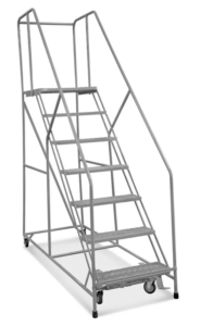 Round Tube Industrial Warehouse Rolling Ladder