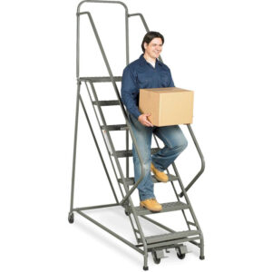 Ergonomic Safety Incline Rolling Ladder