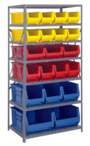 industrial steel shelving with stacking bins bin shelving