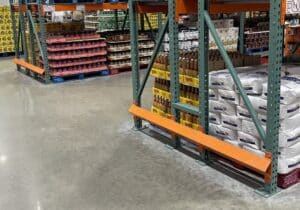 Pallet rack end of aisle protectors - bump rails