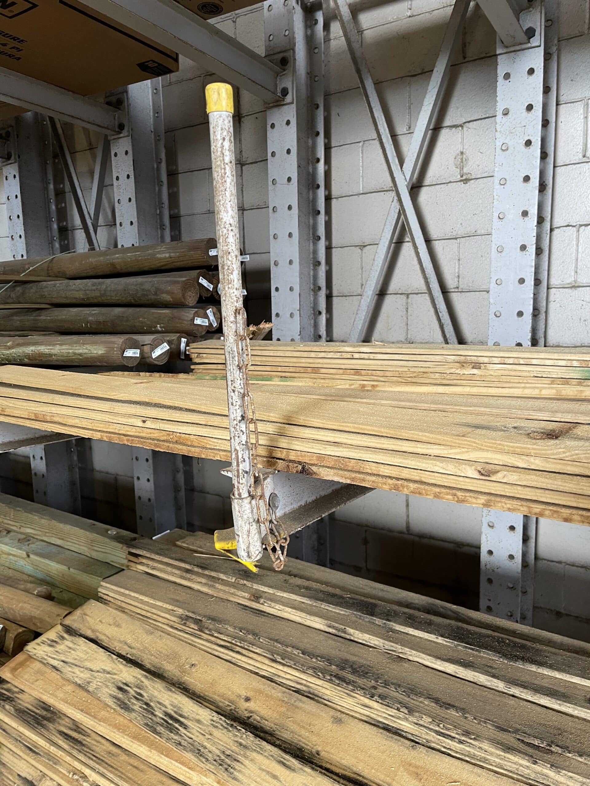 Retaining Stops Racking Pipe Stops for Cantilever Racking | Low-Cost Lumber Storage Safety Upgrade