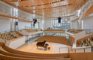 pallet rack for storage furnished for penn state universities music recital hall