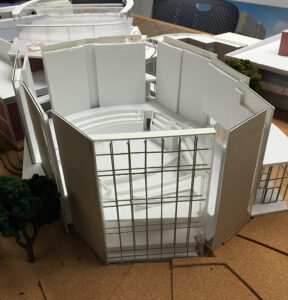 pallet rack for storage furnished for penn state universities music recital hall