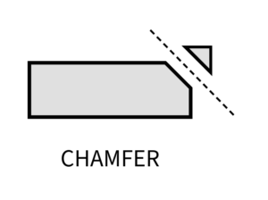 chamfered edge on steel approach plate for edge of dock leveler
