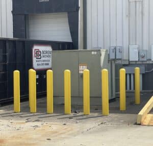 round steel pipe bollard installation in hilliard ohio