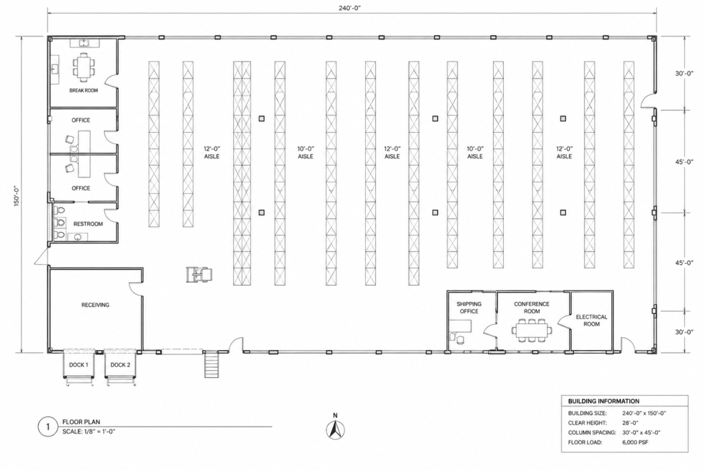 Warehouse layout drawing CAD