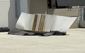 Damaged truck shelter needing replacement fiberglass panels and VCN components available in Ohio