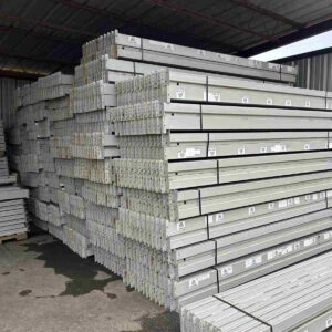 used teardrop style pallet rack beams, 96"L x 2.75"H