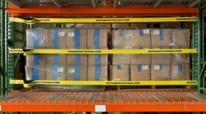 Pallet rack safety straps